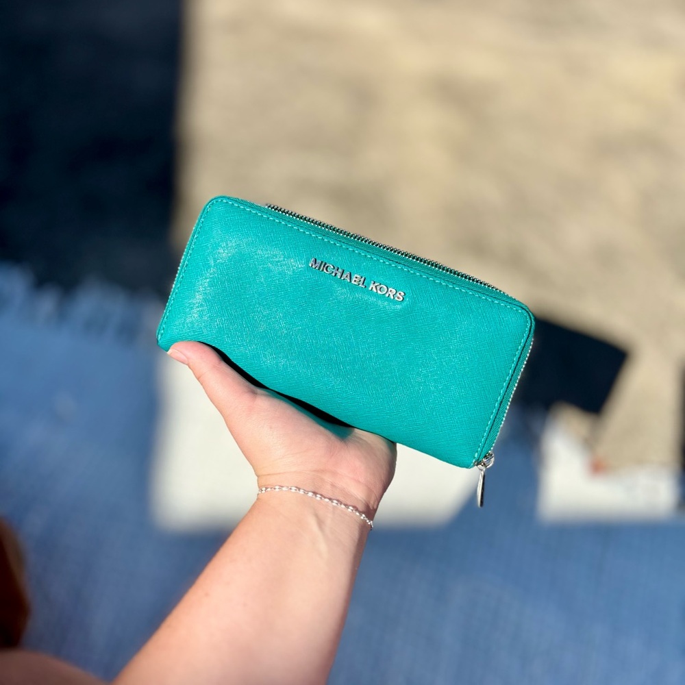 Michael Kors Aqua Zip-Around Wallet